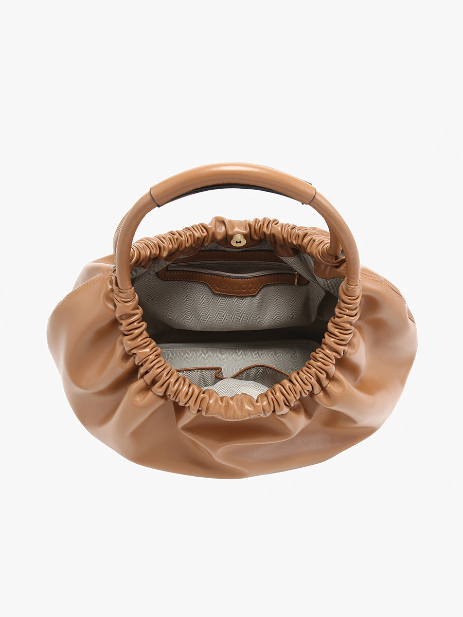 Lena Vegan Ruched Shoulder Bag - Jen & Co. vegan handbag