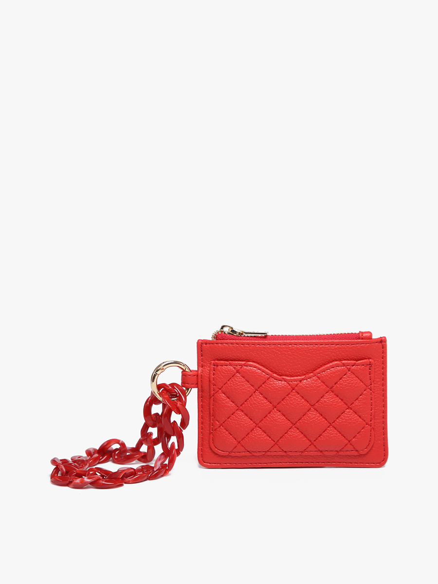 Rhodes Vegan Quilted Bangle Red - Jen & Co. vegan handbag