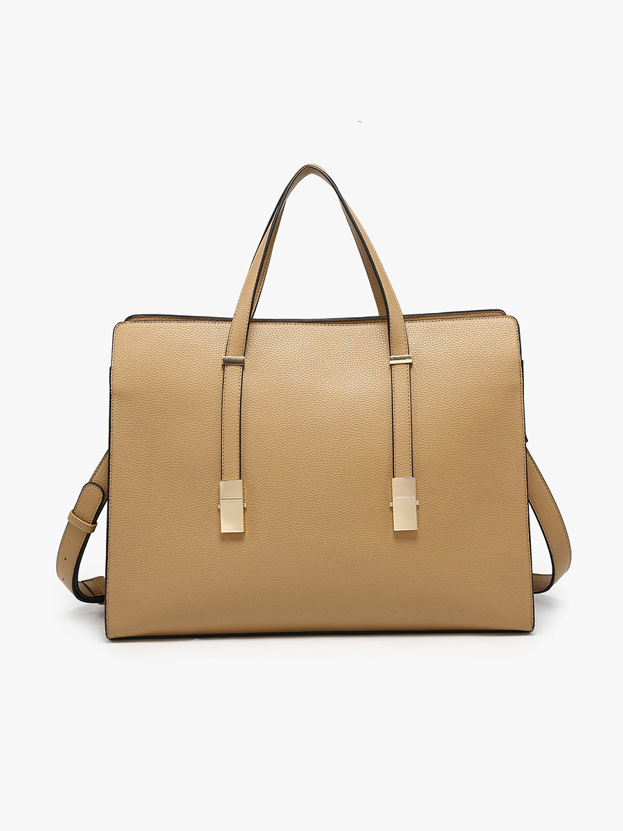 Sybil Vegan Tote Lt. Khaki - Jen & Co. vegan handbag