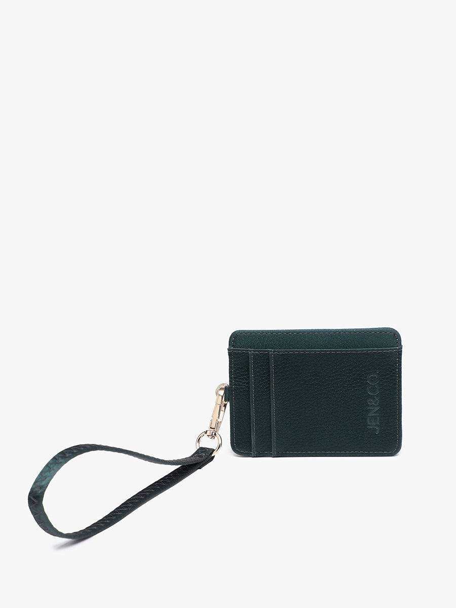 Hope Vegan Wristlet Wallet Dark Emerald - Jen & Co. vegan handbag