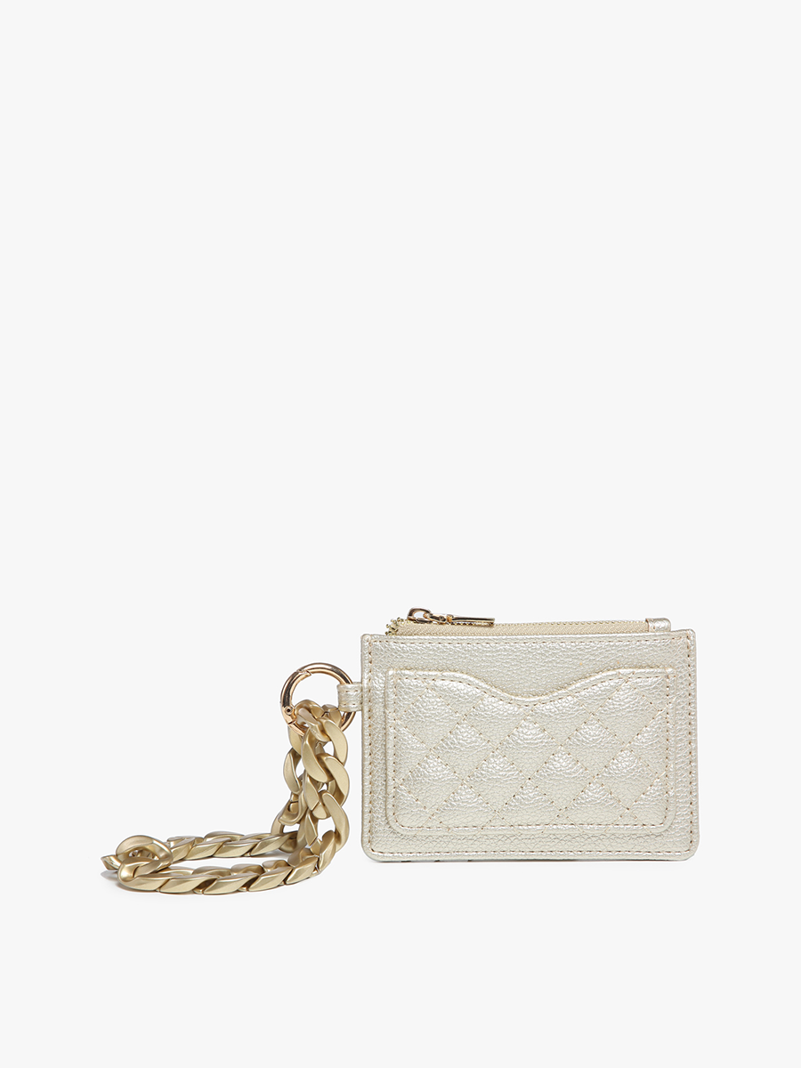 Rhodes Vegan Quilted Bangle Gold - Jen & Co. vegan handbag