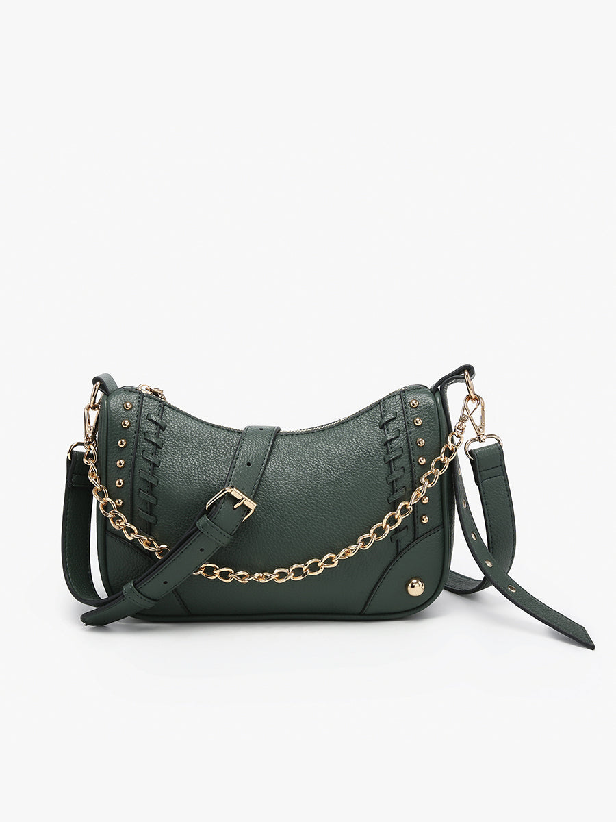 Artemis Vegan Detailed Crossbody Dark Slate - Jen & Co. vegan handbag