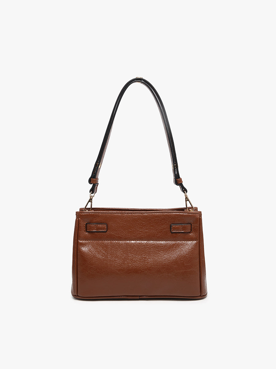 Claire Vegan Twist-Lock Shoulder Bag - Jen & Co. vegan handbag