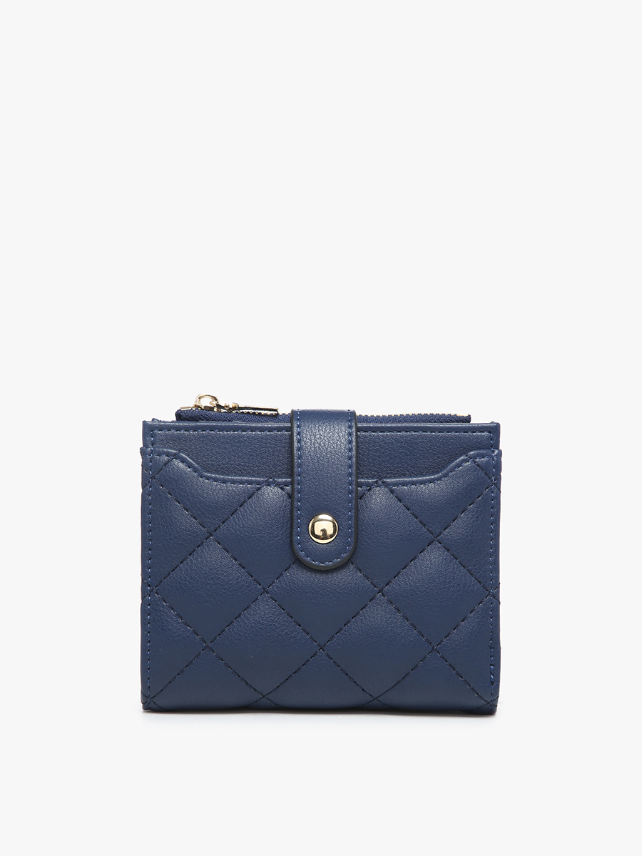 Melody Vegan Quilted Wallet Navy - Jen & Co. vegan handbag