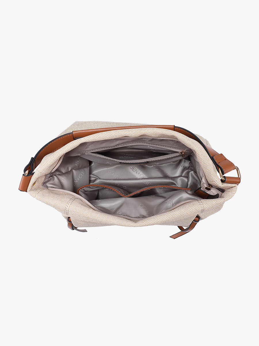 Hailey Faux Canvas Hobo - Jen & Co. vegan handbag