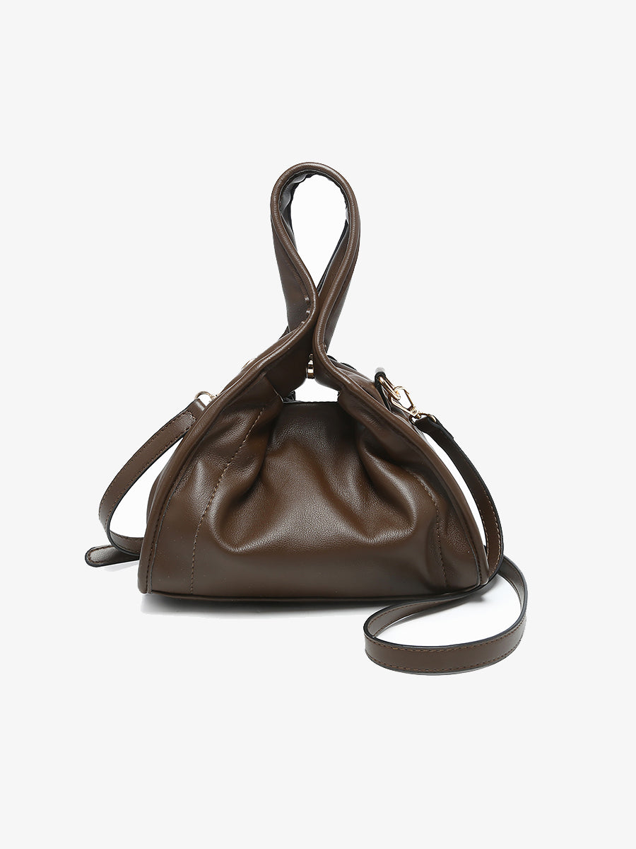 Melina Vegan Wrist Bag Brown - Jen & Co. vegan handbag