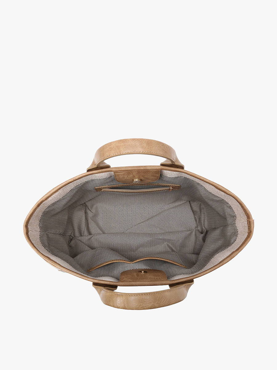 Kristina Vegan Stripe Satchel - Jen & Co. vegan handbag