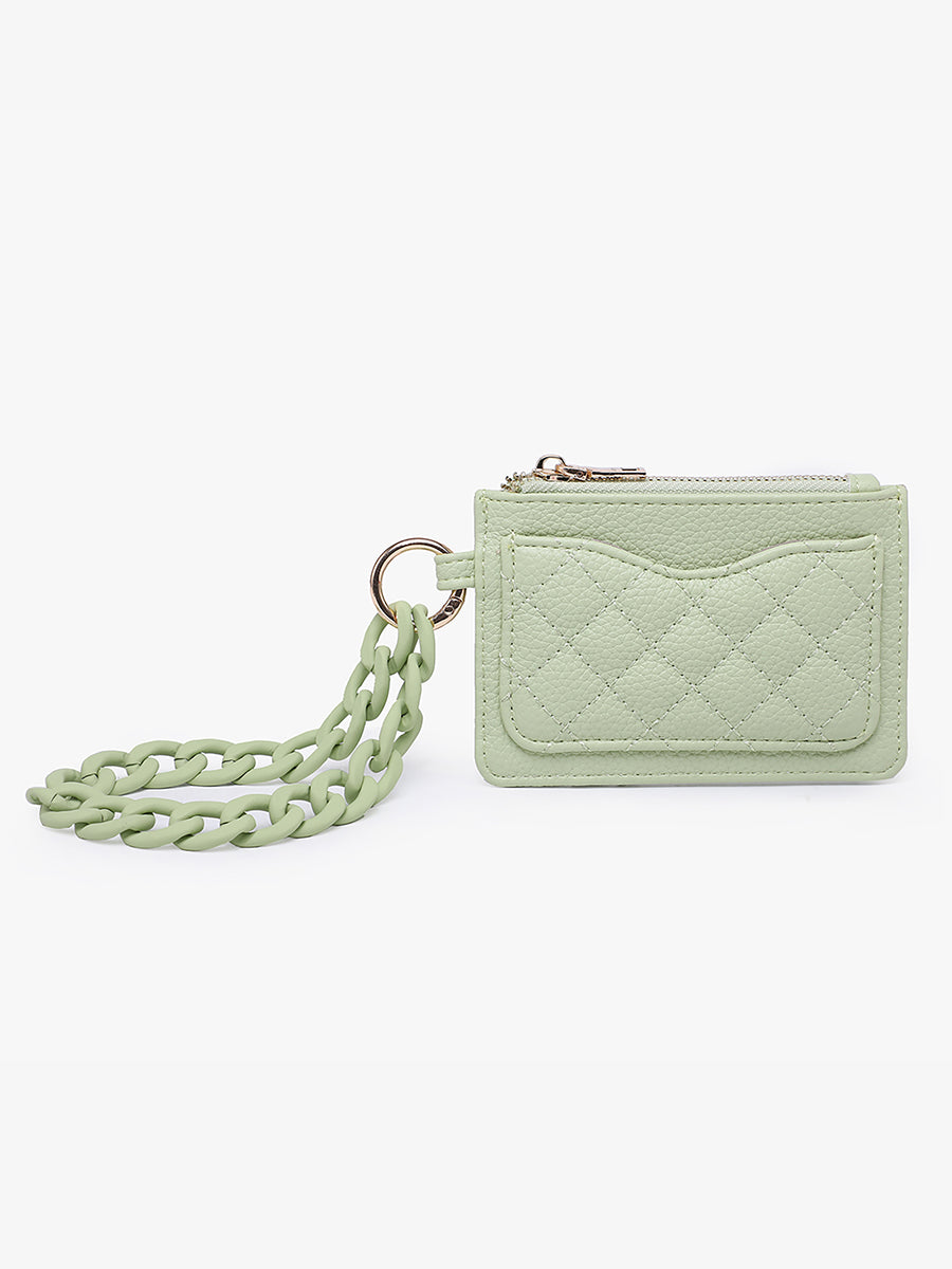 Rhodes Vegan Quilted Bangle Pale Lime - Jen & Co. vegan handbag