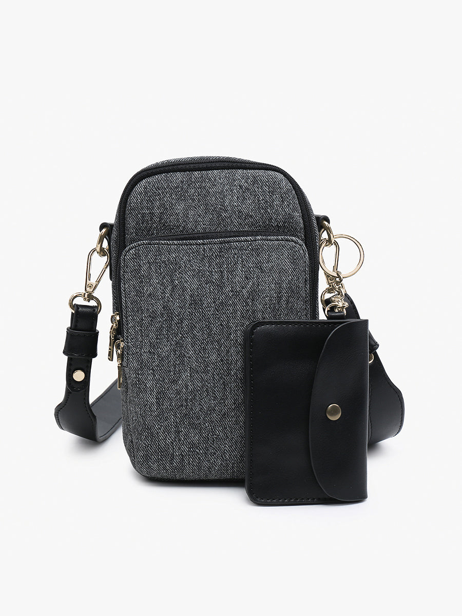 Parker Denim Crossbody Black - Jen & Co. vegan handbag